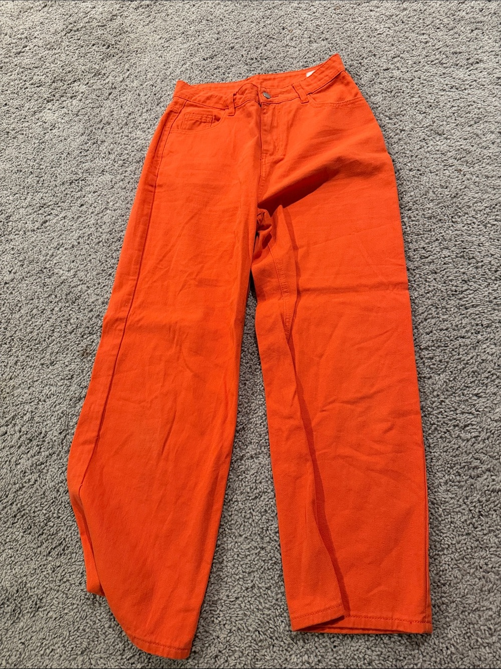 Women’s Orange Casual Wide-Leg Pants